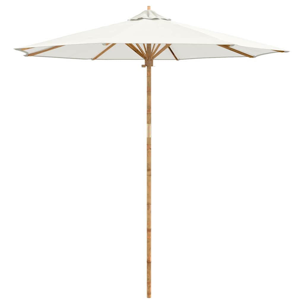 Vidaxl tuinparasol crème wit ø 270 x 260 cm bamboe