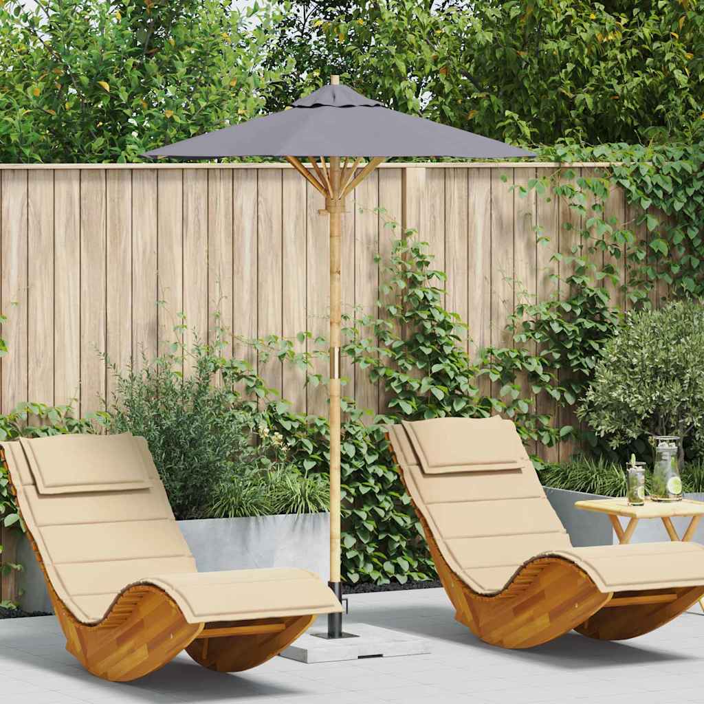 Vidaxl tuinparasol donkergrijs ø 270 x 260 cm bamboe