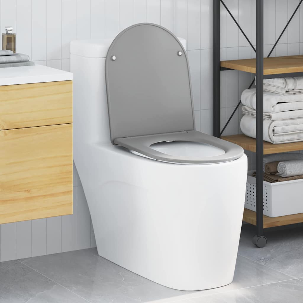 Vidaxl toiletzitting grijs 47 x 36 x 3,4 cm duroplast