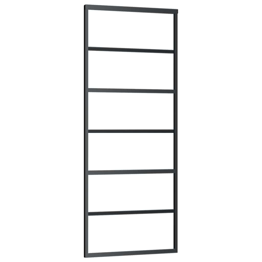Vidaxl schuifdeur met beslag 76x205 cm esg-glas en aluminium