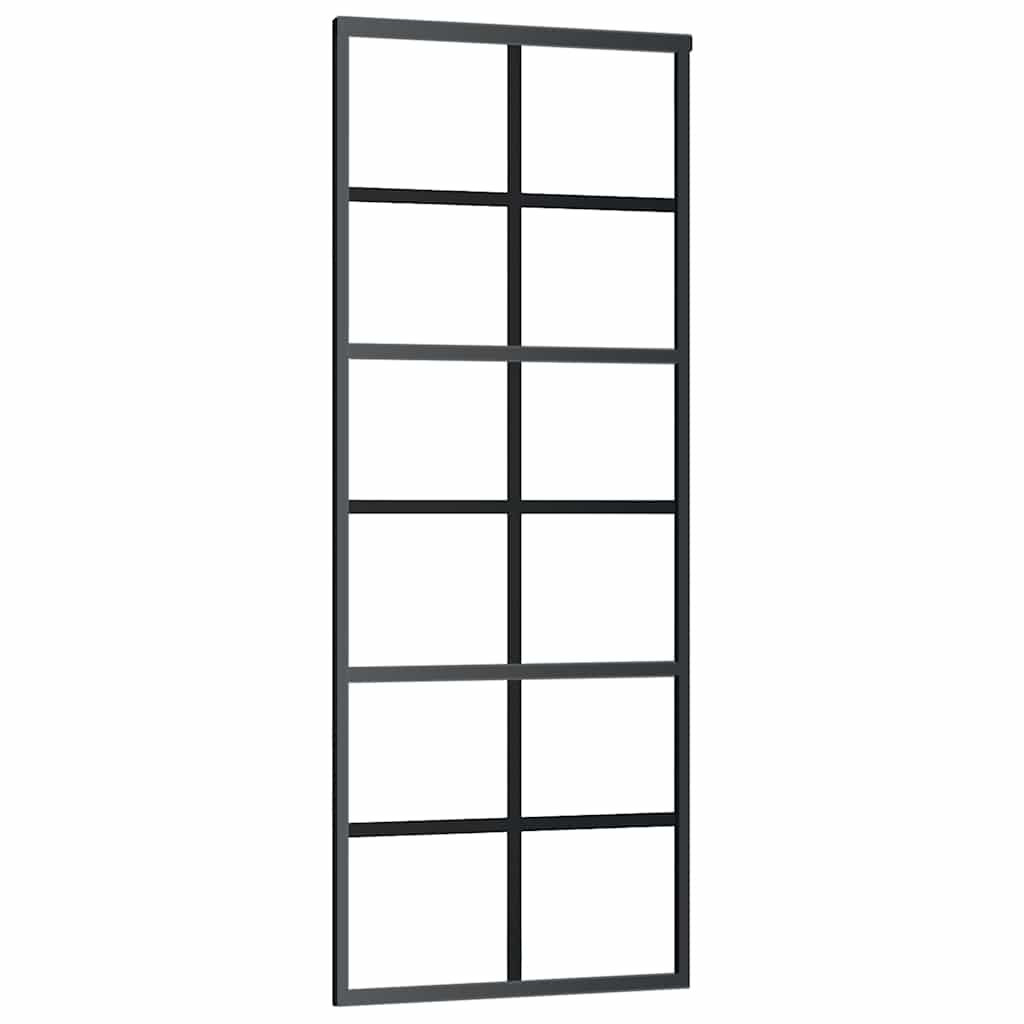 Vidaxl schuifdeur met beslag 76x205 cm esg-glas en aluminium