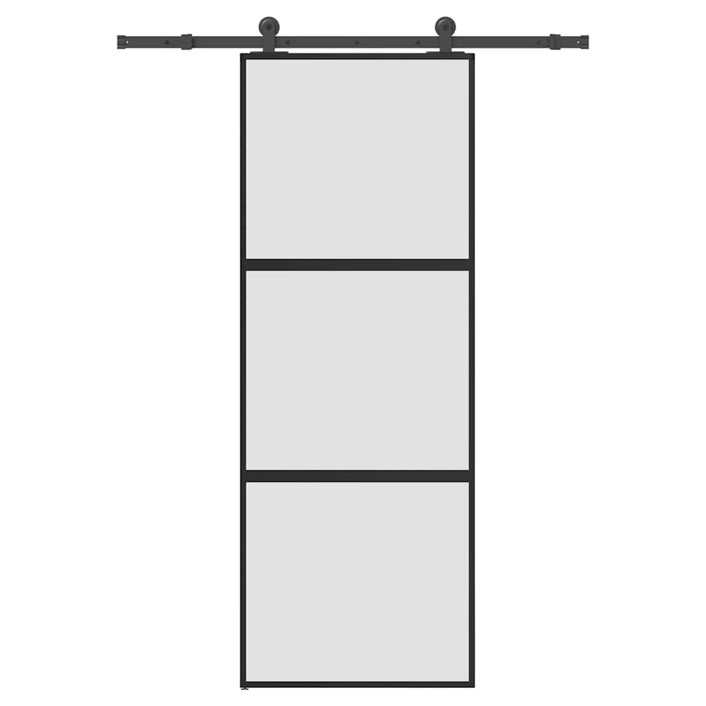 Vidaxl schuifdeur met beslag 76x205 cm gehard glas en aluminium