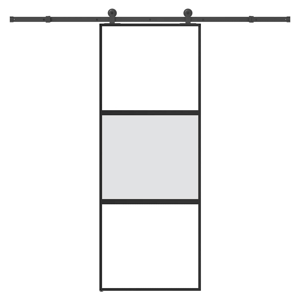 Vidaxl schuifdeur met beslag 76x205 cm gehard glas en aluminium