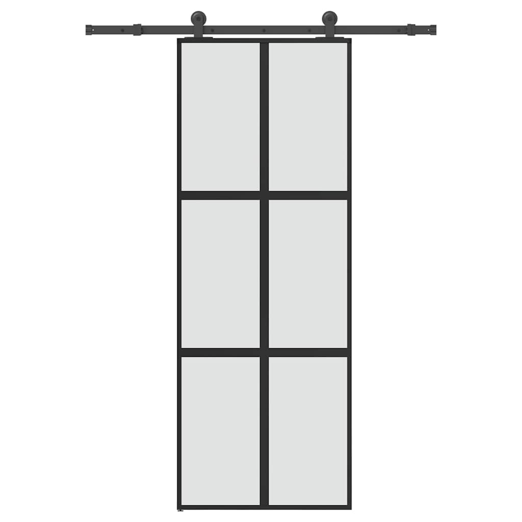 Vidaxl schuifdeur met beslag 76x205 cm gehard glas en aluminium