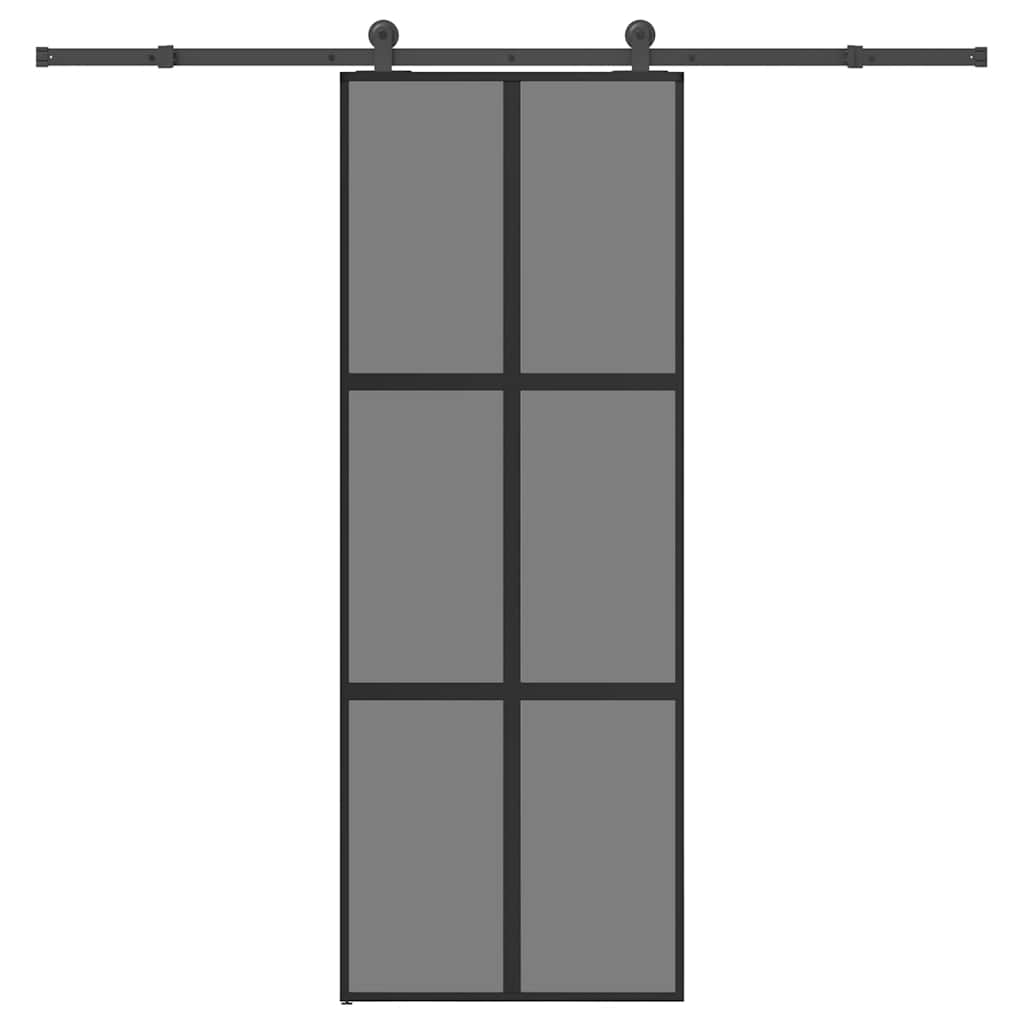 Vidaxl schuifdeur met beslag 76x205 cm gehard glas en aluminium