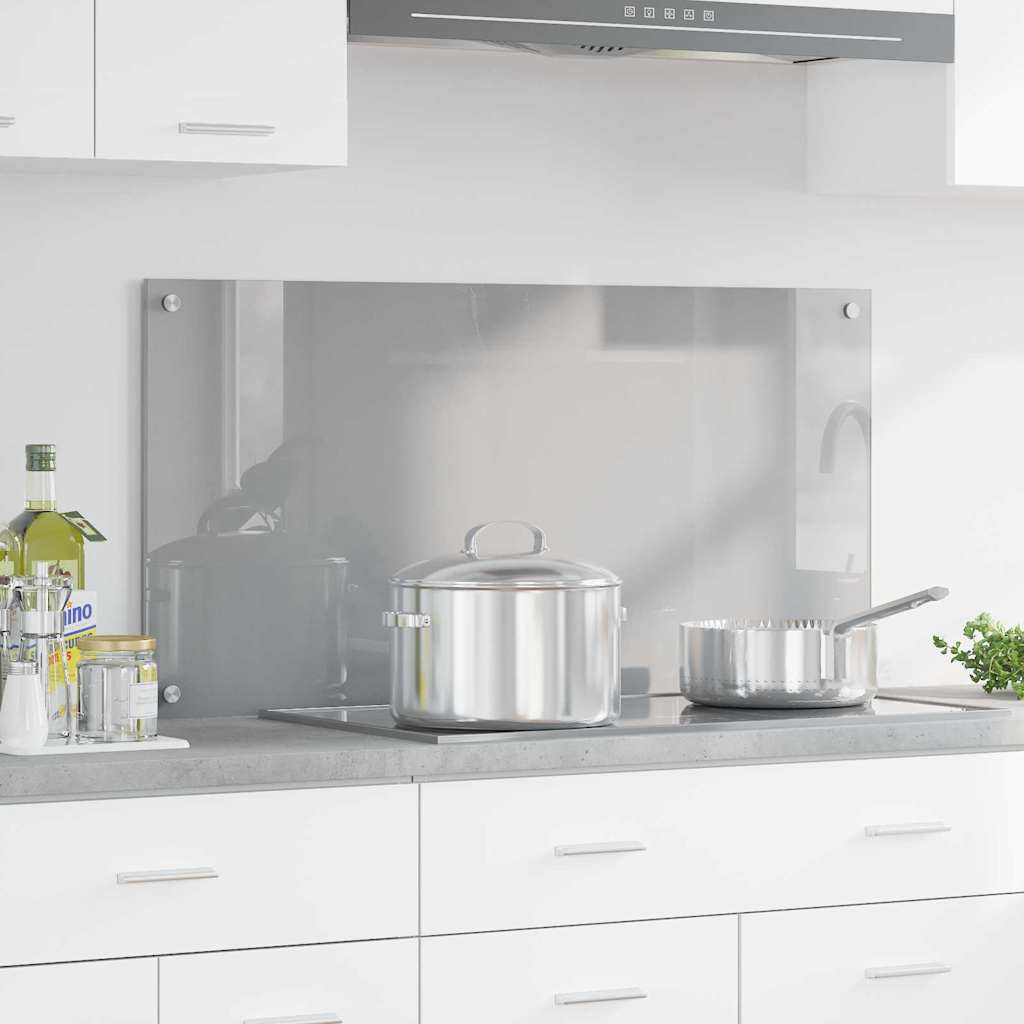 Vidaxl keuken spatscherm lichtgrijs 100 x 50 cm gehard glas