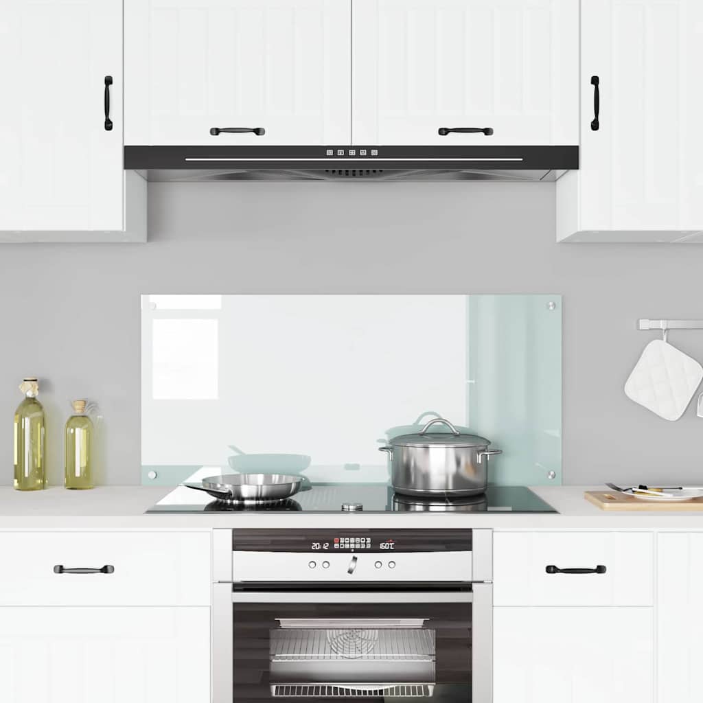 Vidaxl keuken spatscherm wit 110 x 50 cm gehard glas