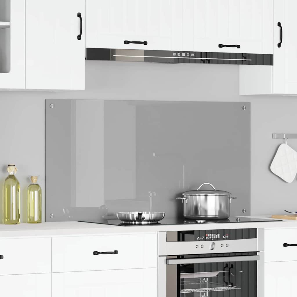 Vidaxl keuken spatscherm lichtgrijs 120 x 60 cm gehard glas