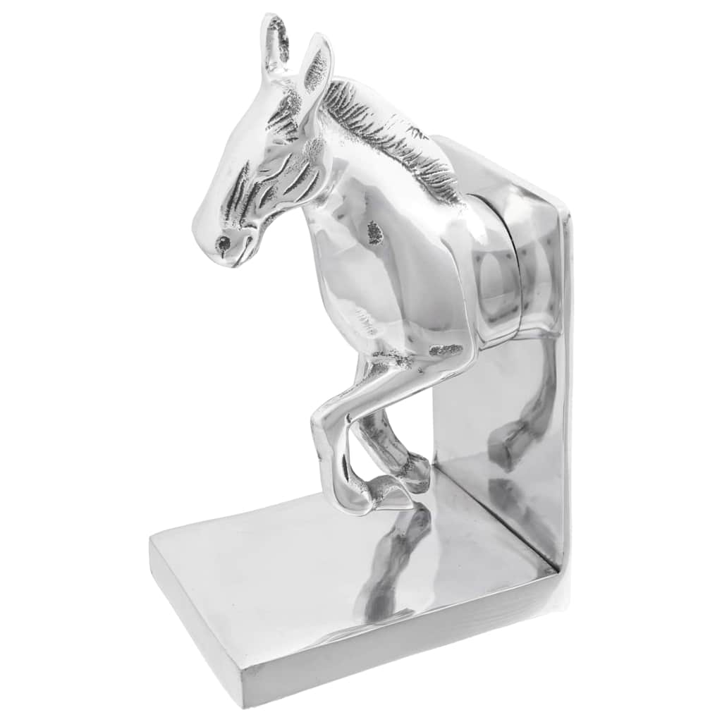 Vidaxl boekensteunen 2 pcs zilver 11 x 14 x 25 cm aluminium