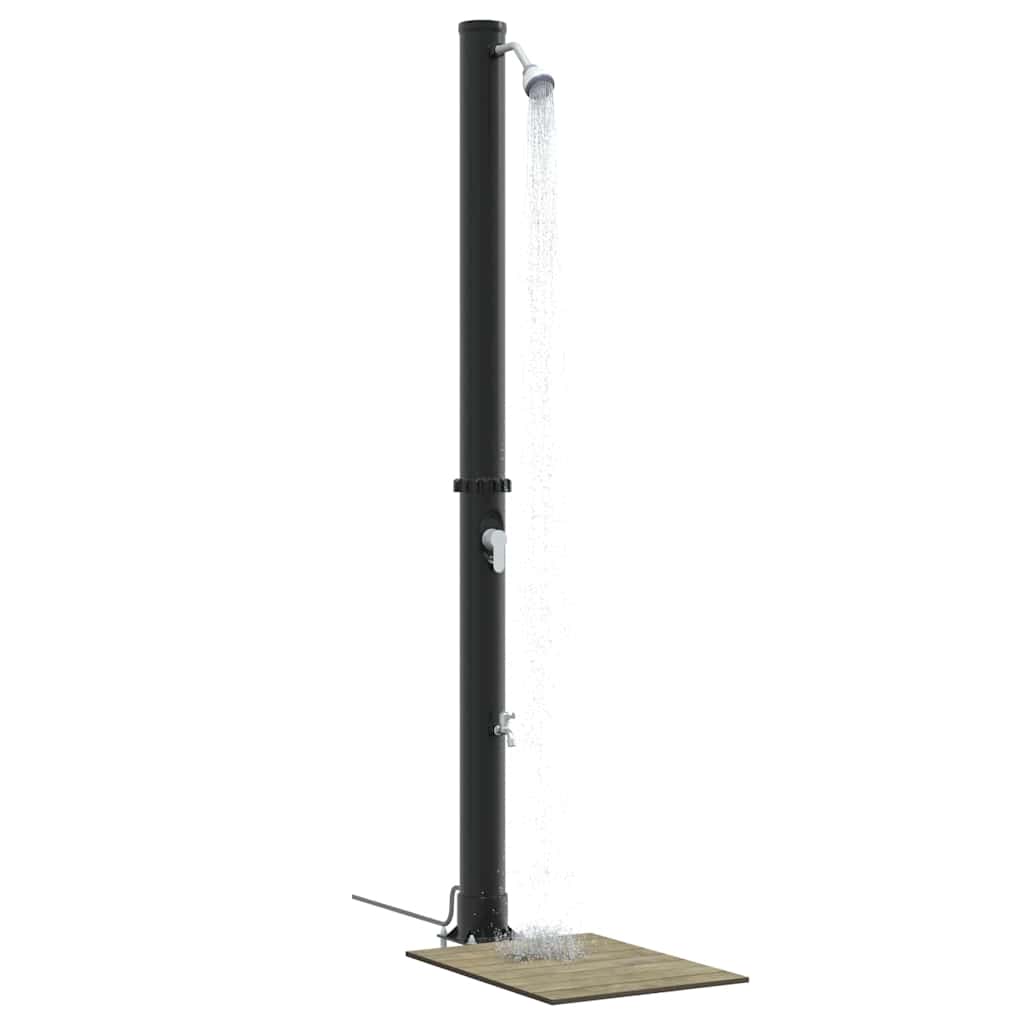 Vidaxl buitenzonne-douche zwart 217 cm pvc en aluminium