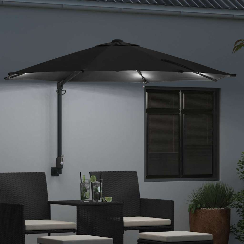 Vidaxl tuinparasol zwart 248 x 248 x 148 cm polyester en staal