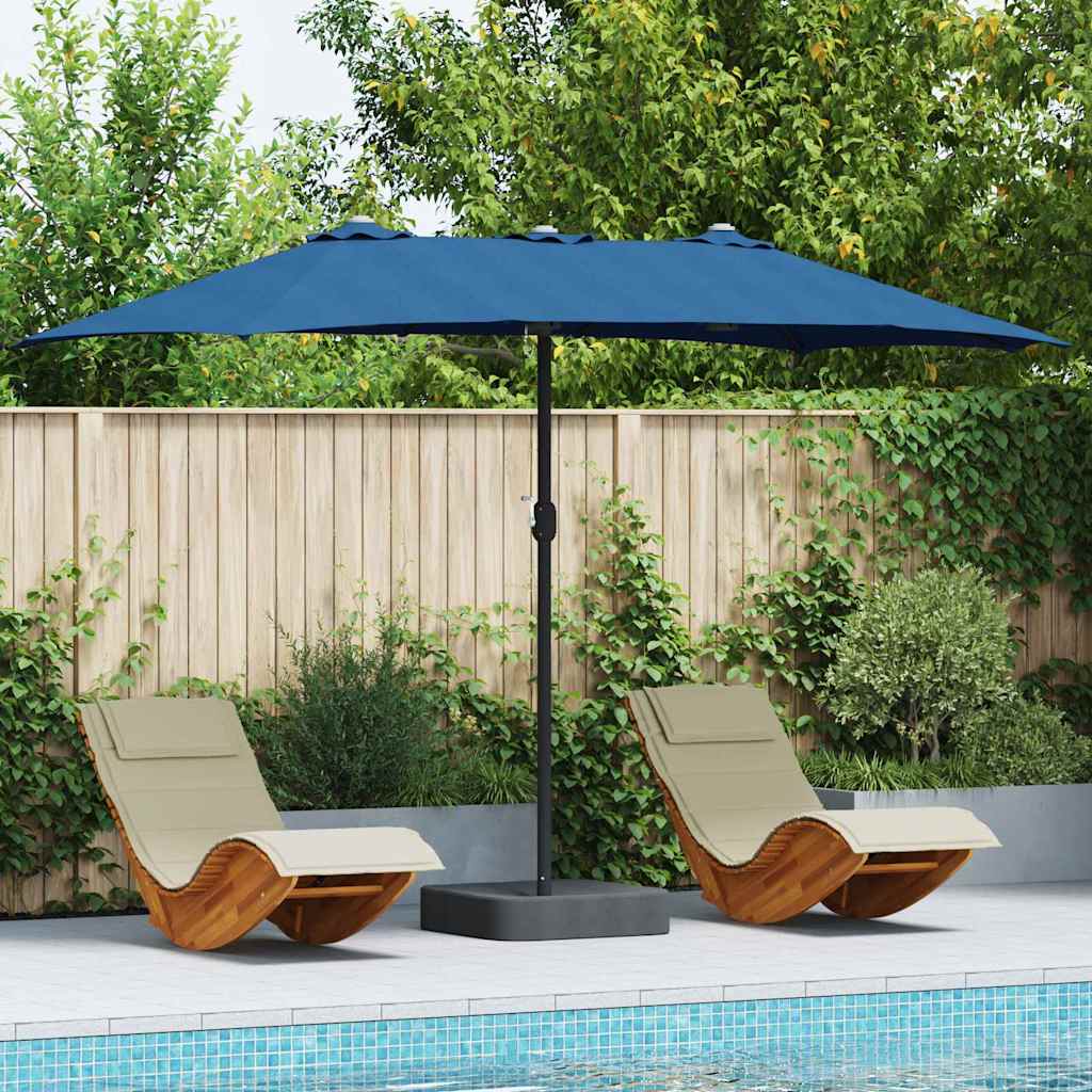 Vidaxl tuinparasol azurblauw 385 x 209 x 244 cm polyester en staal