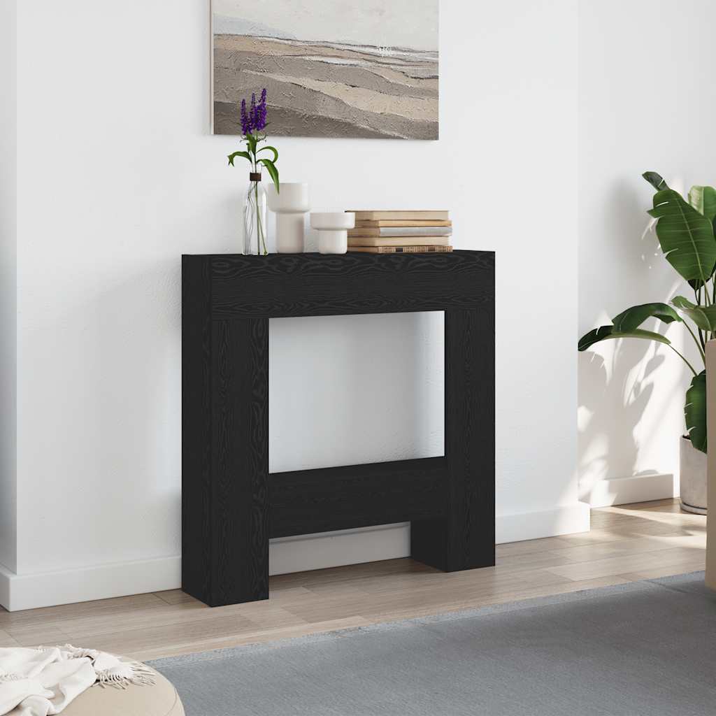 Vidaxl haardombouw 81x18x82 cm spaanplaat zwart eikenkleurig