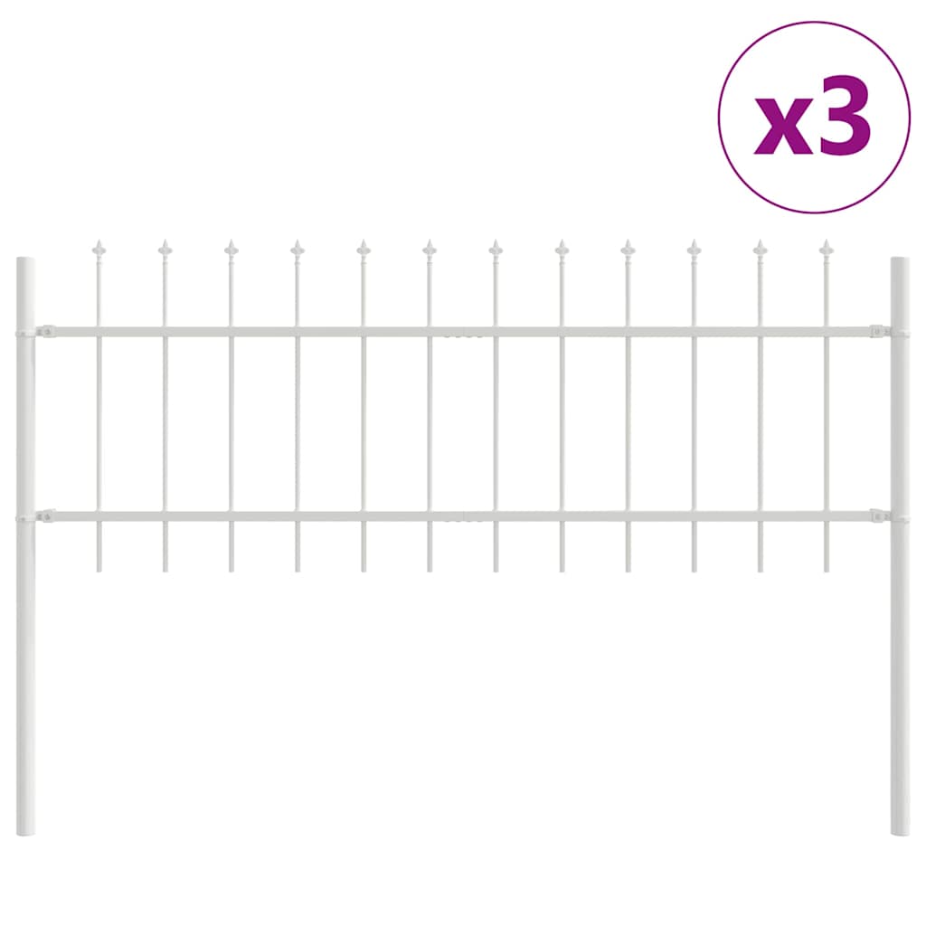 Vidaxl tuinhek 3 pcs wit 5,1 x 0,6 m poedercoating staal