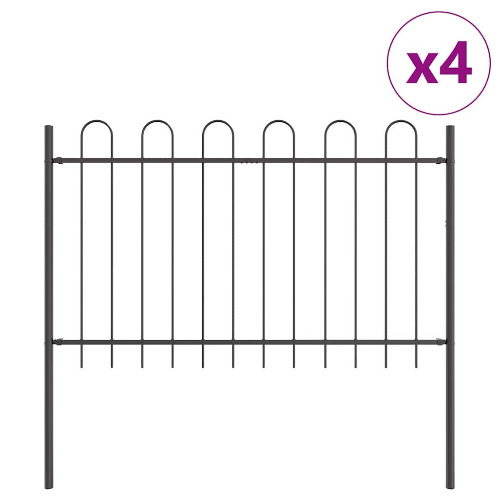 Vidaxl tuinhek 4 pcs grijs 6,8 x 1 m poedercoating staal