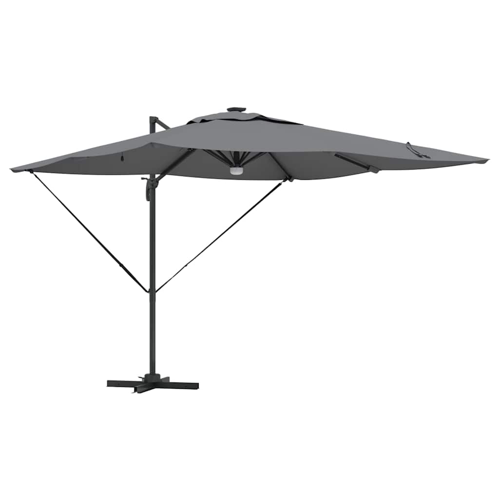 Vidaxl roma parasol met led-striplichten antraciet 286 x 284 x 270 cm