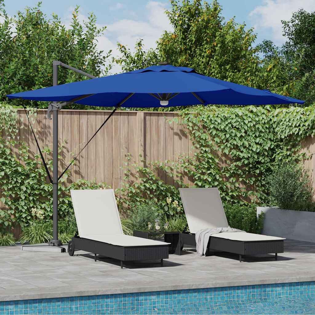 Vidaxl roma parasol blauw 286 x 284 x 270 cm aluminium en polyester