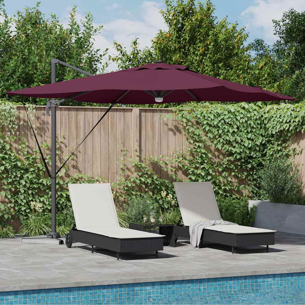 Vidaxl roma parasol rood 286 x 284 x 270 cm aluminium en polyester