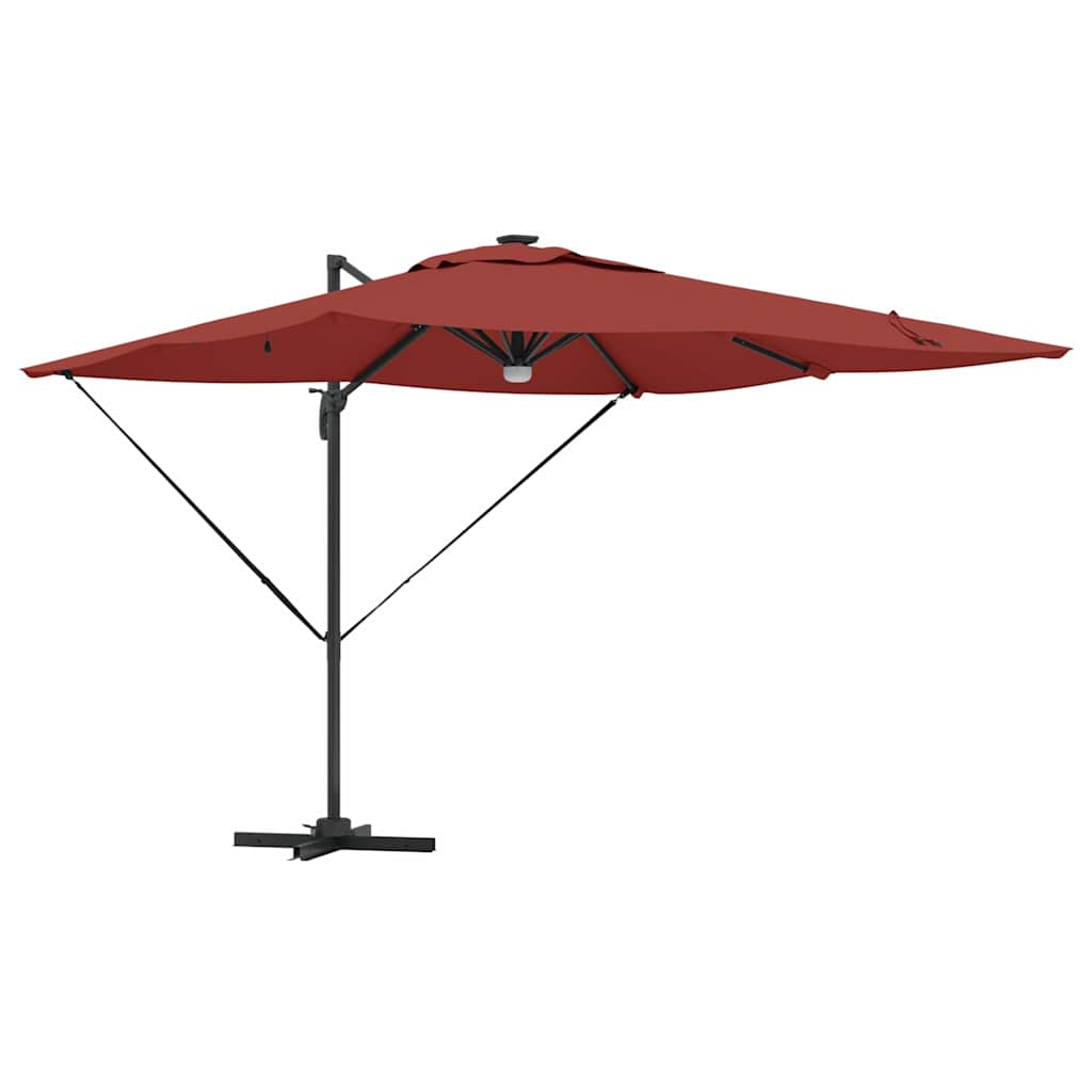 Vidaxl roma parasol rood 286 x 284 x 270 cm aluminium en polyester