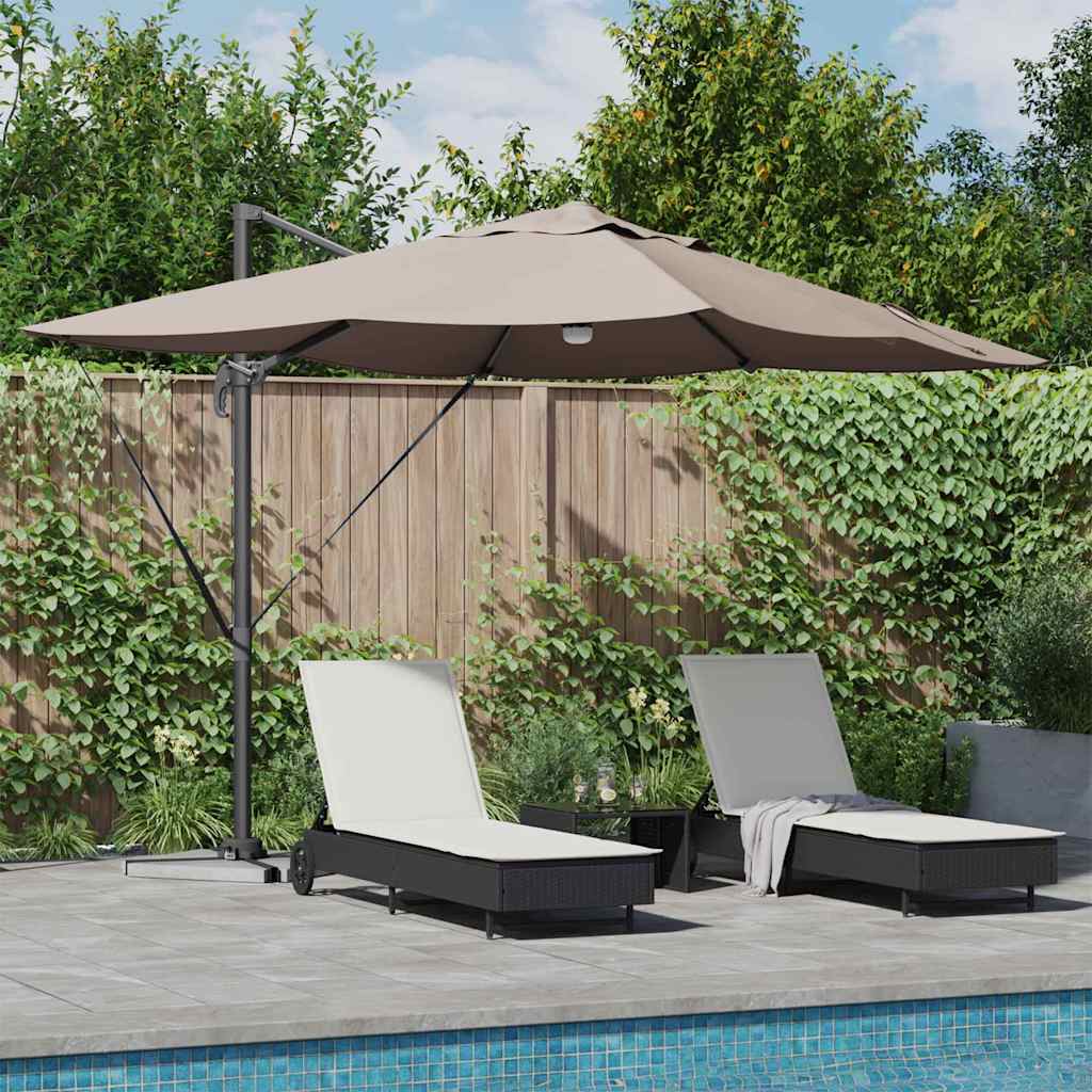 Vidaxl parasol taupe 351 x 250 x 253 cm polyester en aluminium