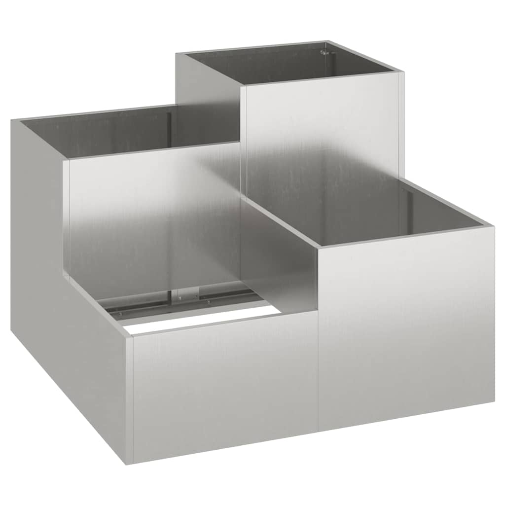 Vidaxl tuin bloempot zilver 100 x 100 x 60 cm roestvrij staal