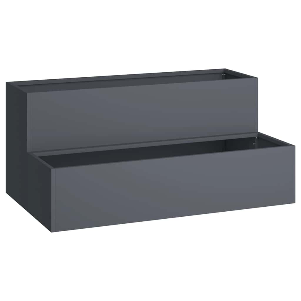 Vidaxl tuin bloempot antraciet 100 x 60 x 45 cm koudgewalst staal