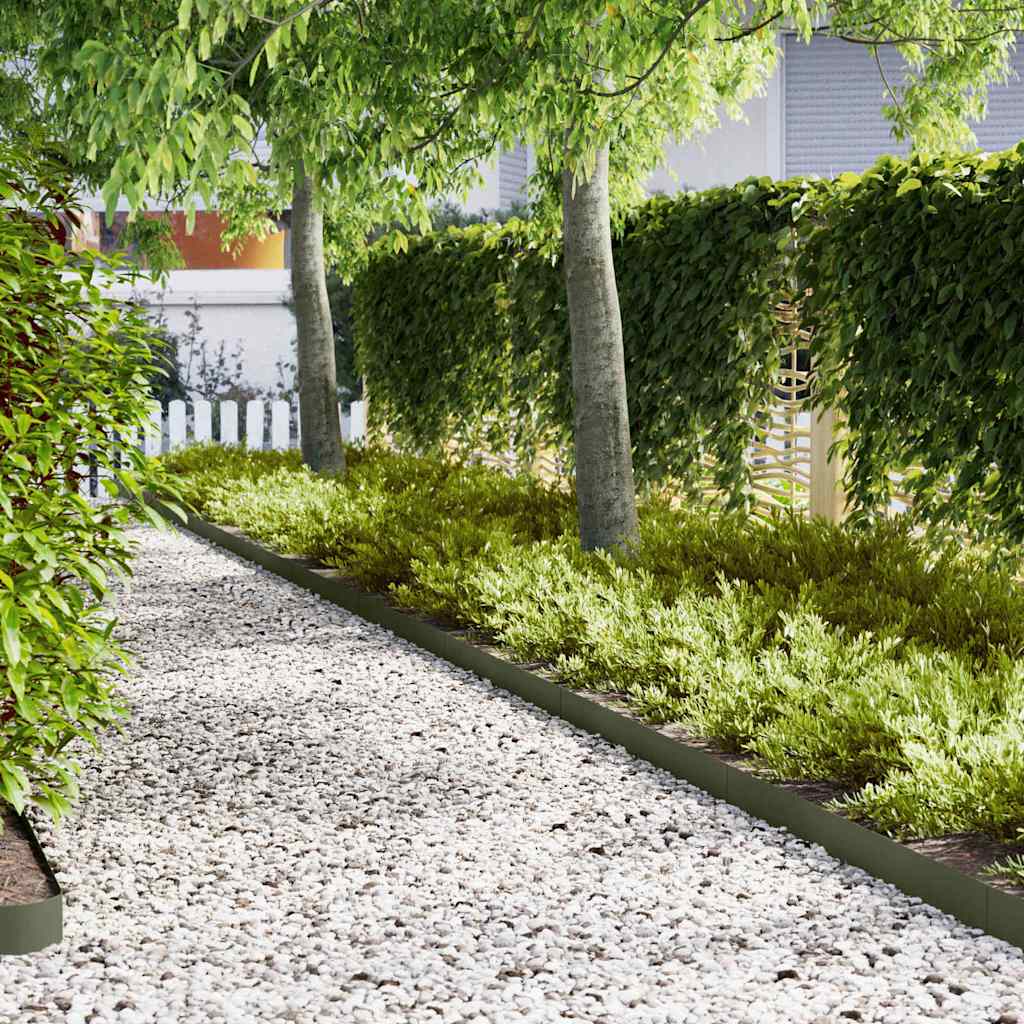 Vidaxl tuinrand 30 pcs olijf groen 100 x 0.05 x 20 cm