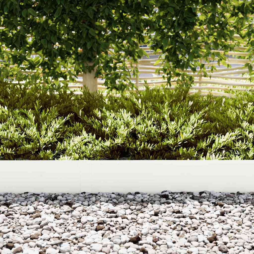 Vidaxl tuinrand 20 pcs wit 100 x 0.05 x 20 cm koudgewalst staal