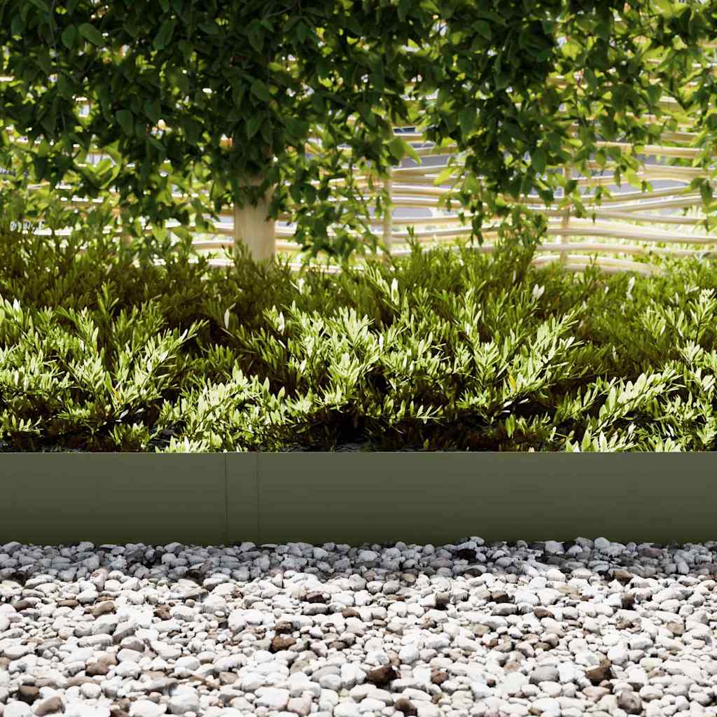 Vidaxl tuinrand 10 pcs olijf groen 100 x 0.05 x 20 cm