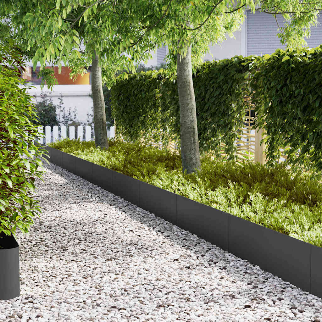 Vidaxl tuinrand 10 pcs zwart 100 x 0.05 x 20 cm koudgewalst staal