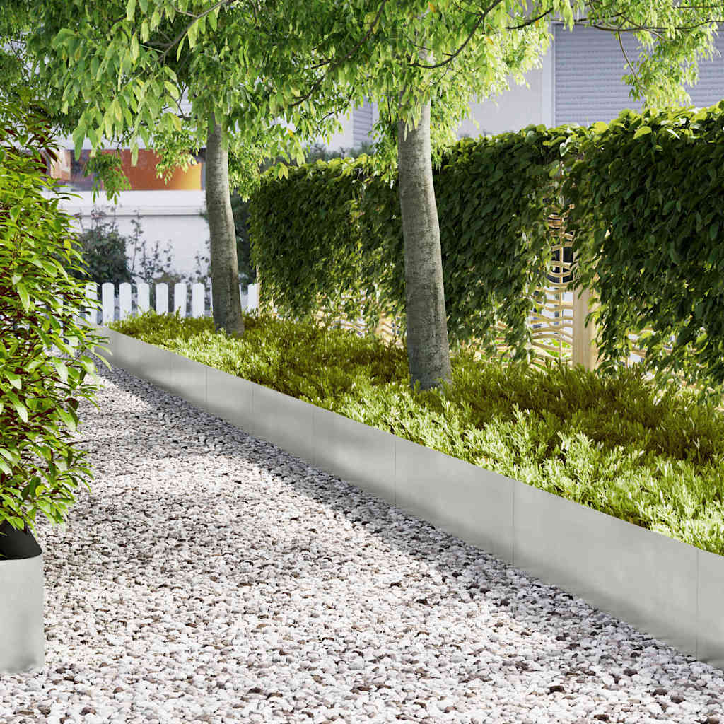 Vidaxl tuinrand 20 pcs zilver 100 x 0.05 x 20 cm roestvrij staal