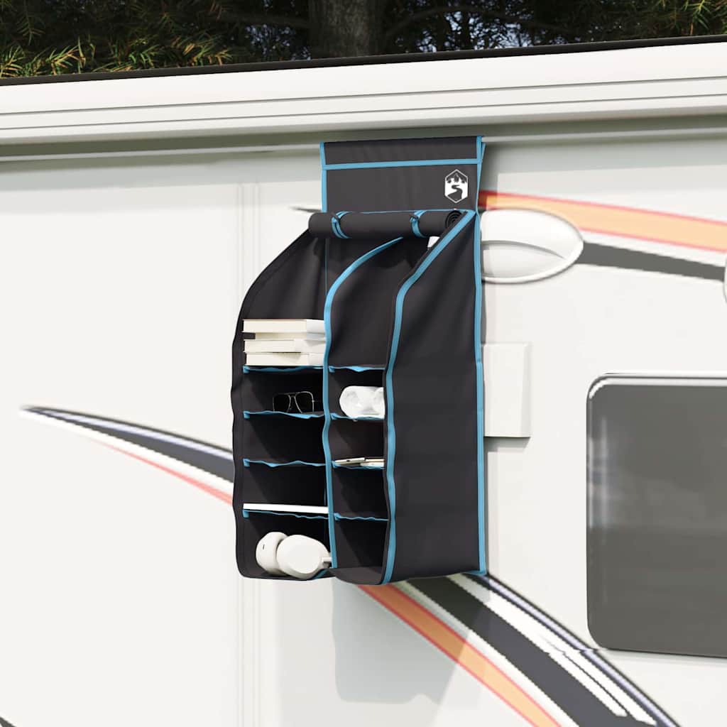 Vidaxl hangende tent organizer 10 vakken zwart 40,5 x 25 x 80 cm