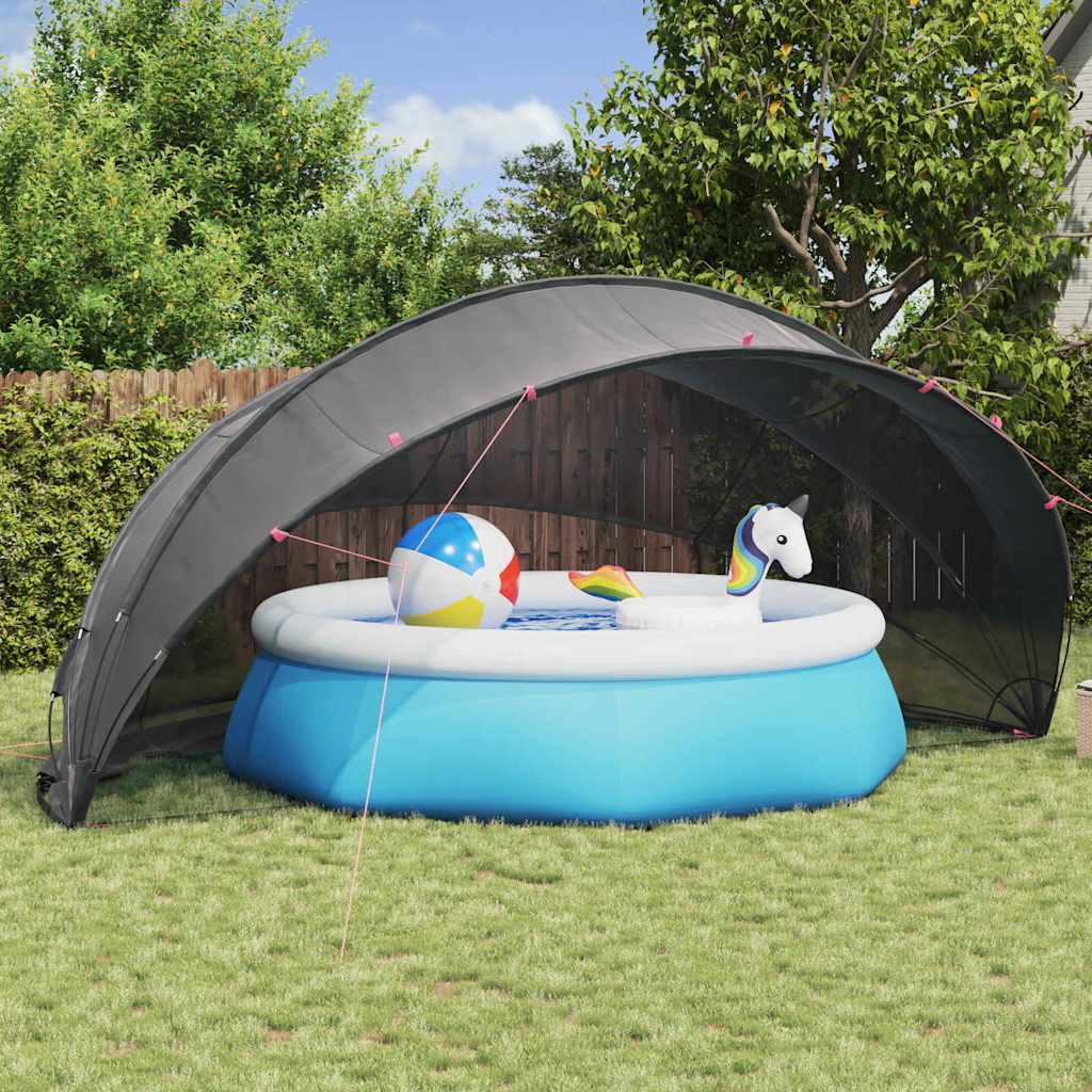 Vidaxl pooldome zwart 546 x 516 x 250 cm 185t polyester met pu-coating