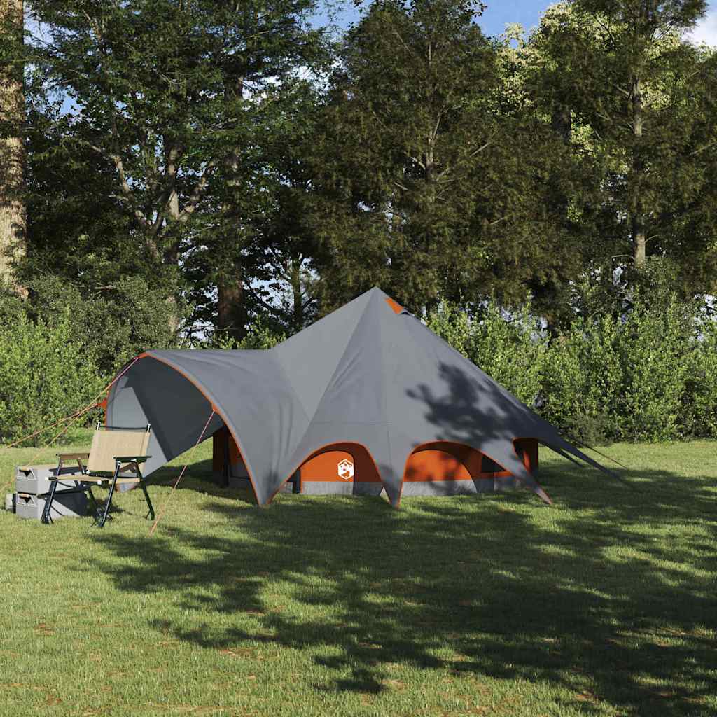 Vidaxl teepee tent met dak grijs en oranje 600 x 600 x 347 cm