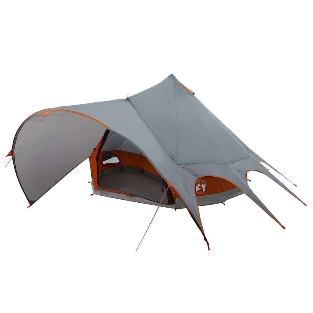 Vidaxl teepee tent met dak grijs en oranje 600 x 600 x 347 cm