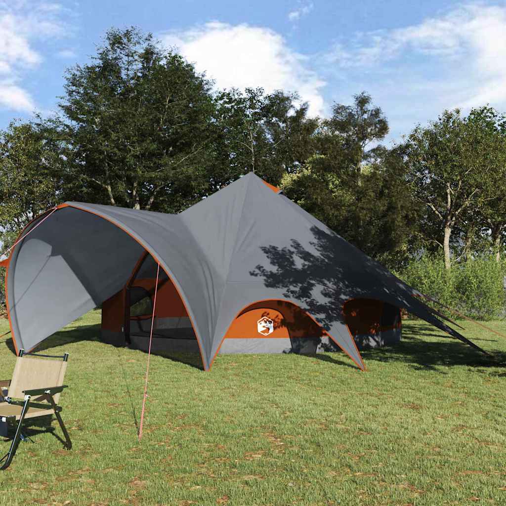Vidaxl teepee tent met dak grijs en oranje 600 x 600 x 347 cm