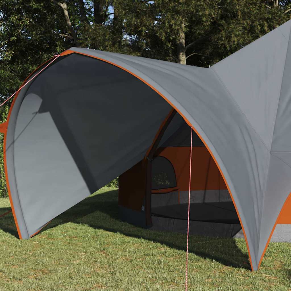 Vidaxl teepee tent met dak grijs en oranje 600 x 600 x 347 cm