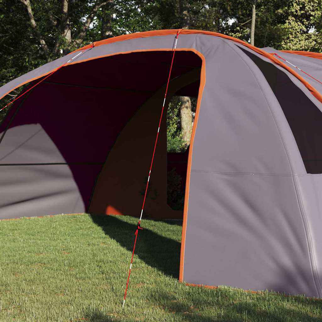 Vidaxl tunneltent met dak grijs en oranje 700 x 590 x 215 cm
