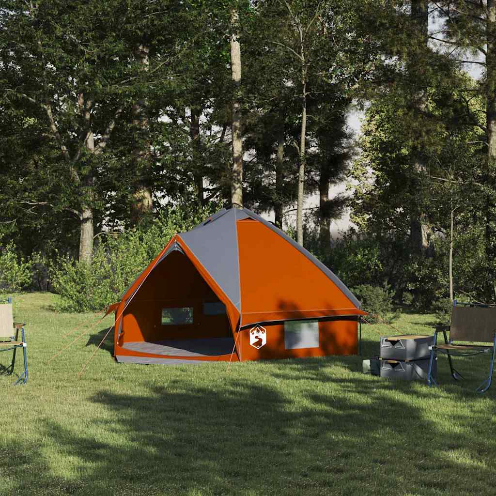 Vidaxl teepee tent met dak grijs en oranje 490 x 410 x 210 cm