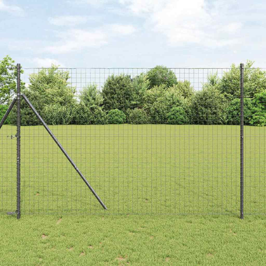 Vidaxl afrasteringspaal 13 pcs grijs staal