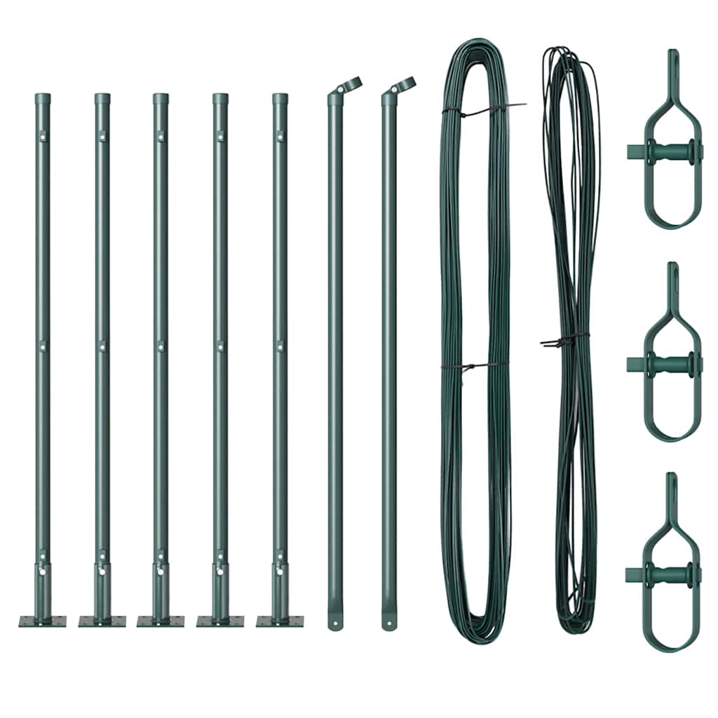 Vidaxl afrasteringspaal 7 pcs groen staal