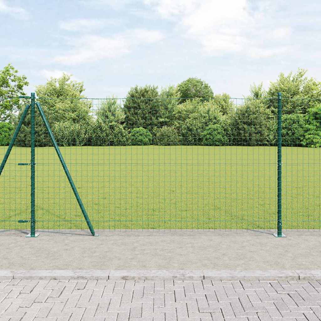 Vidaxl afrasteringspaal 7 pcs groen staal