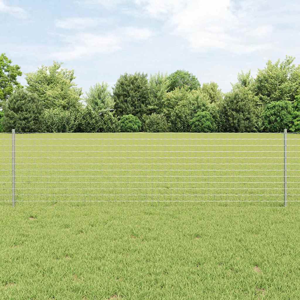Vidaxl afrasteringspaal 5 pcs zilver 60 cm staal