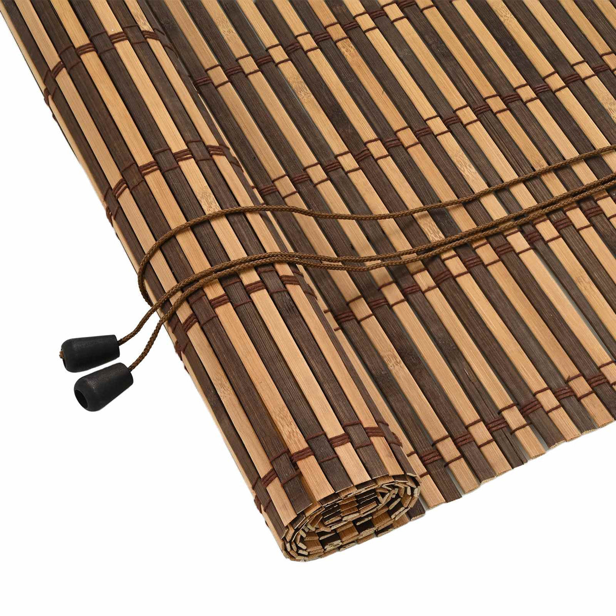 Vidaxl rolgordijn met gordijnen bruin 110 x 220 cm bamboe