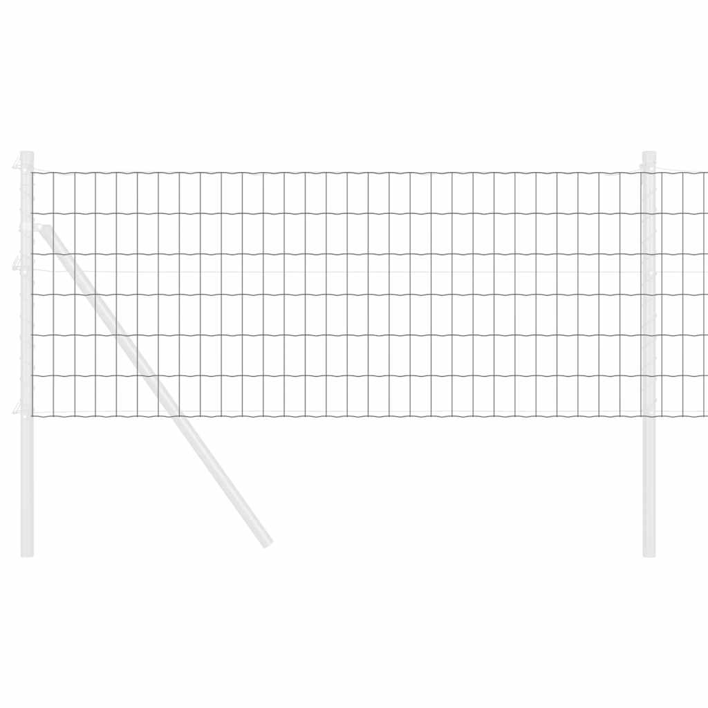 Vidaxl euro hek grijs 0,6 x 10 m pvc-gecoat ijzer