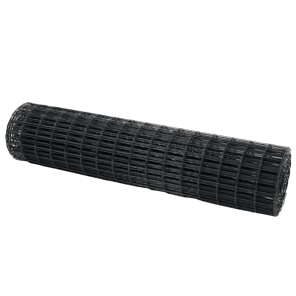 Vidaxl euro hek grijs 1,4 x 10 m pvc-gecoat ijzer