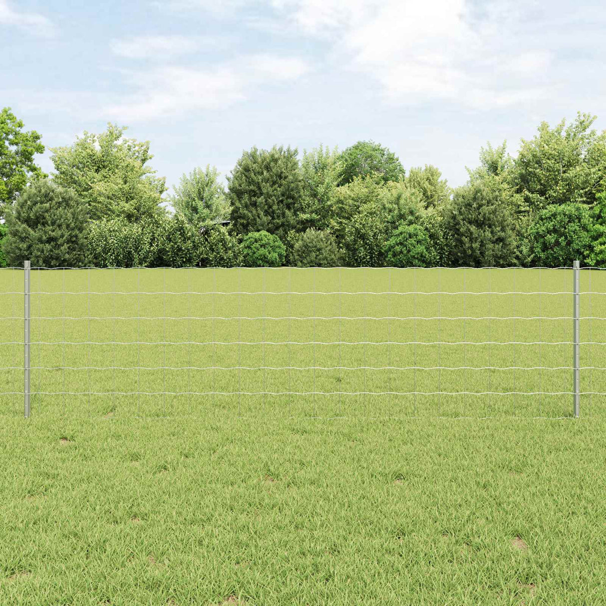 Vidaxl hek met paal zilver 0,6 x 50 m staal