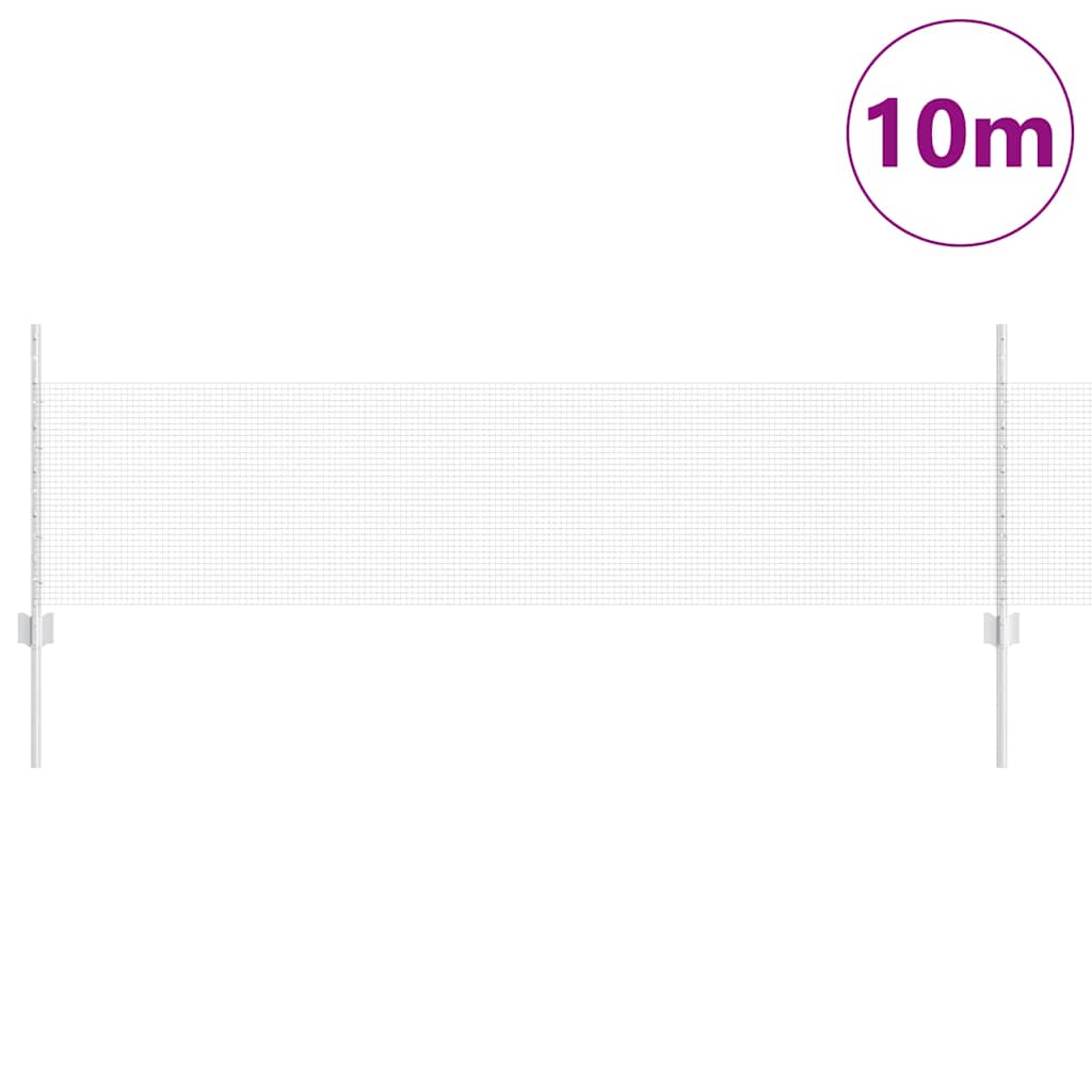 Vidaxl hek met paal zilver 0,5 x 10 m staal