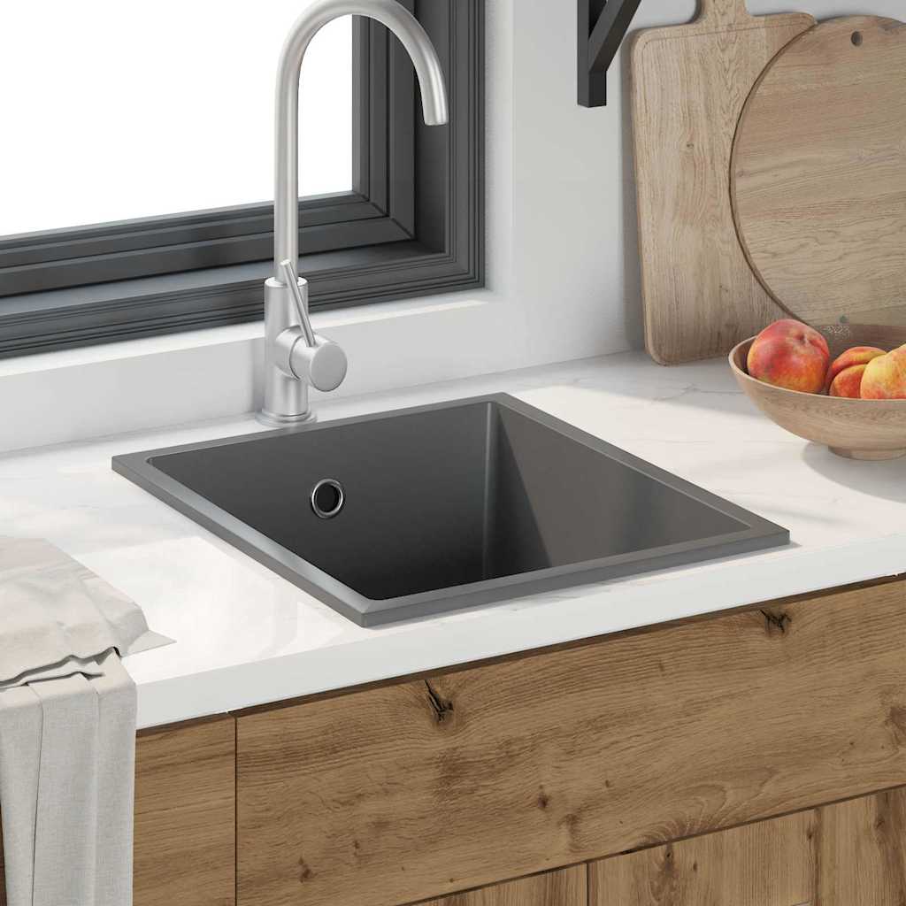 Vidaxl keukenwasbak grijs 38 x 44 x 20 cm graniet