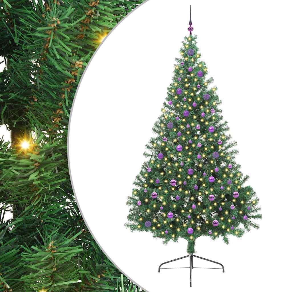 Vidaxl kunstmatig voorverlicht kerstboom met 300 led groen 240 cm pvc